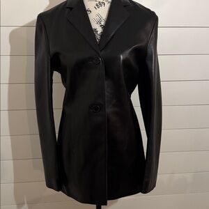 Retro Coach Black Leather Blazer